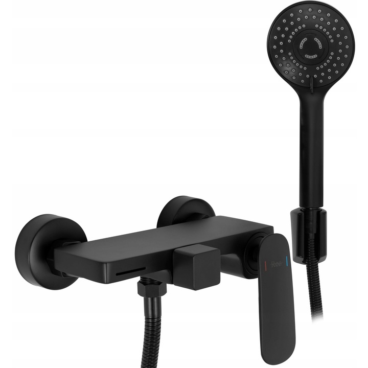Смесител, Вана, Черен маркуч, Rea Berg, 150 см