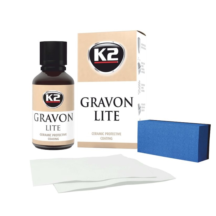 K2 Gravon Lite kerámia bevonat, lakkvédelem, 30ml, hidrofób hatás, intenzív fény