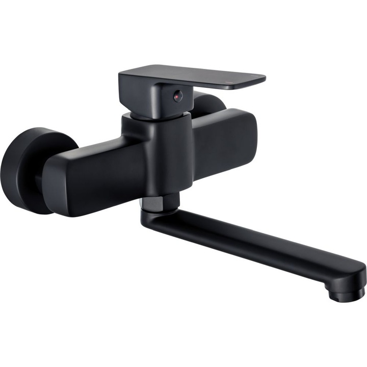 Matt fekete mosogató csaptelep, 238 mm-es, forgatható kifolyóval Deante Brown