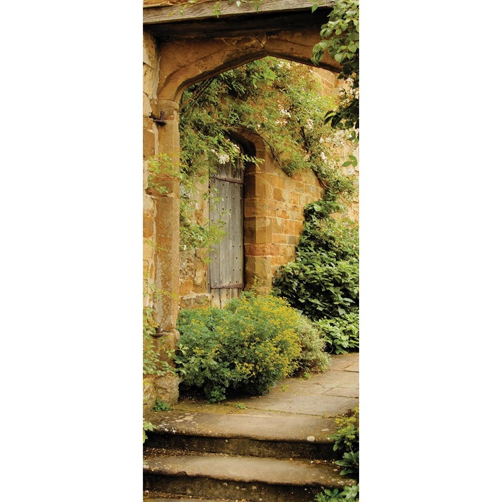 Fototapet Autoadeziv Pentru Usa PVC, 91x211 cm, Modern Tapet Efect 3D Grecia