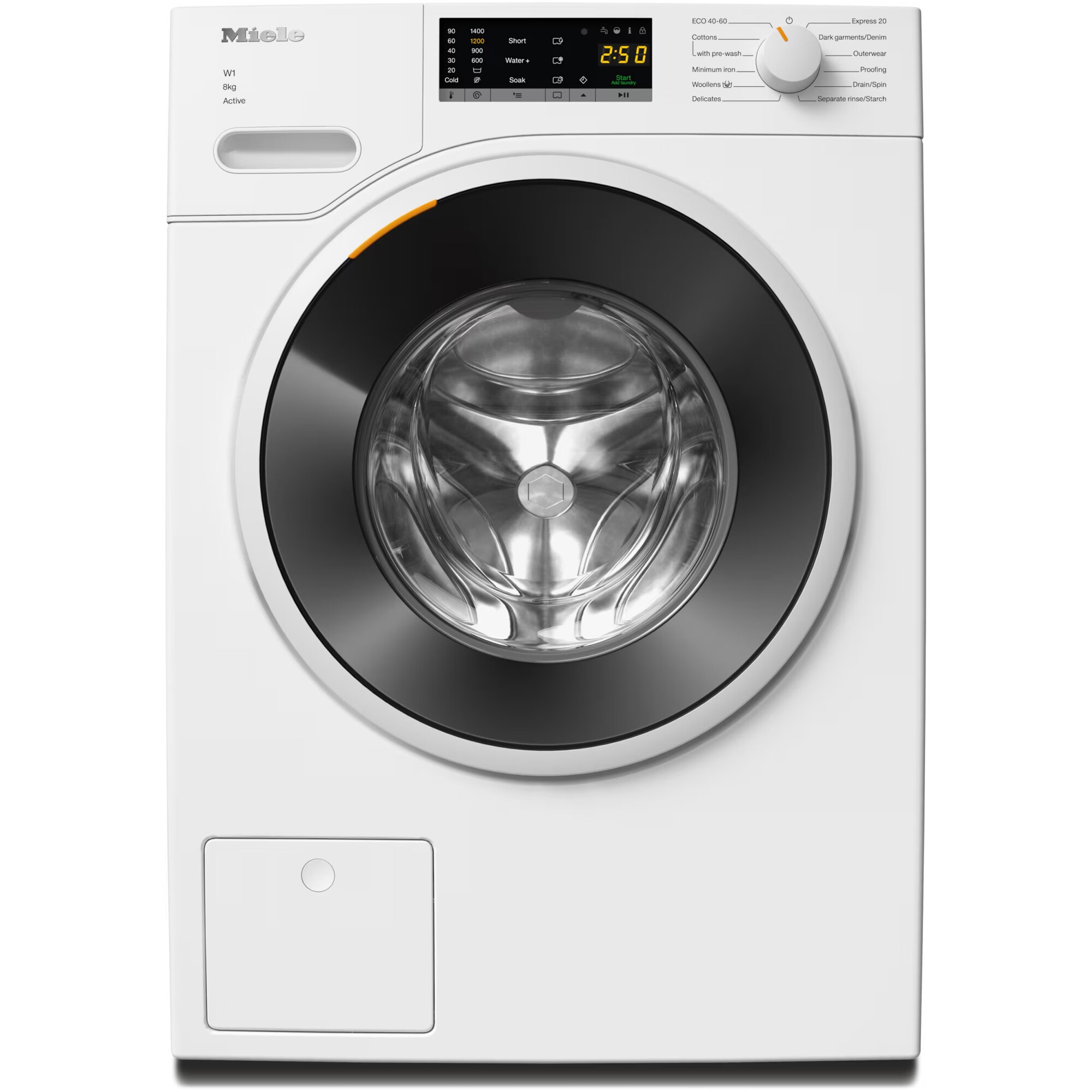 Masina de spalat rufe Miele WWA120 WCS, 8 kg, 1400 rpm, Clasa A, CapDosing, AddLoad, Alb