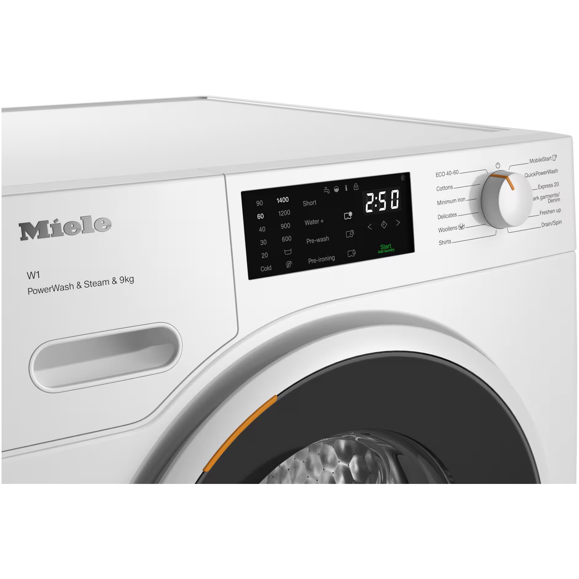 Masina de spalat rufe Miele WWD 380 WCS, 9 kg, 1400 rpm, Clasa A, SteamCare, QuickPowerWash, Miele@home, Alb