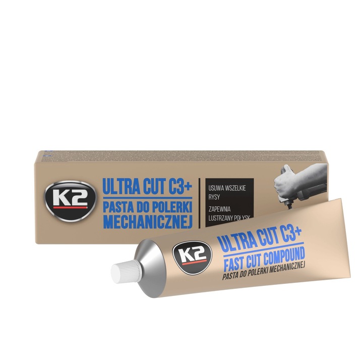 Паста за полиране K2 Ultra Cut C3+ 100g, за лакирани повърхности, ефикасна, безопасна за лака