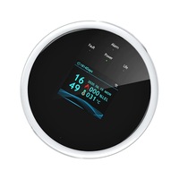 Alarma gaz WiFi, sunet si lumina, 100-240V, montare pe perete, Plastic, ecran LCD de afisare, design de alarma, multifunctional, alb