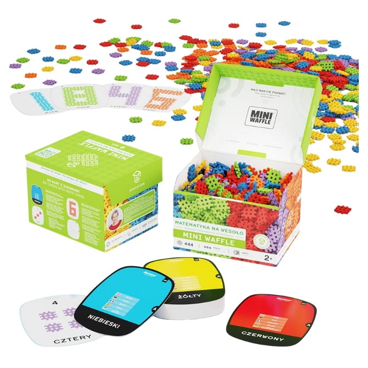 Образователен комплект, Marioinex, Mini Waffle, Забавна математика, 444 части