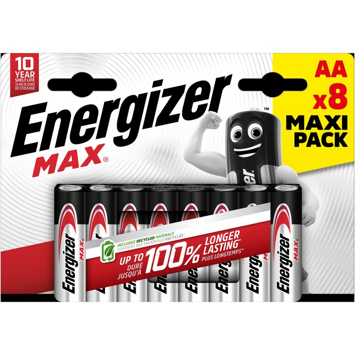 Baterii Energizer Alkaline Max AA, 8 buc