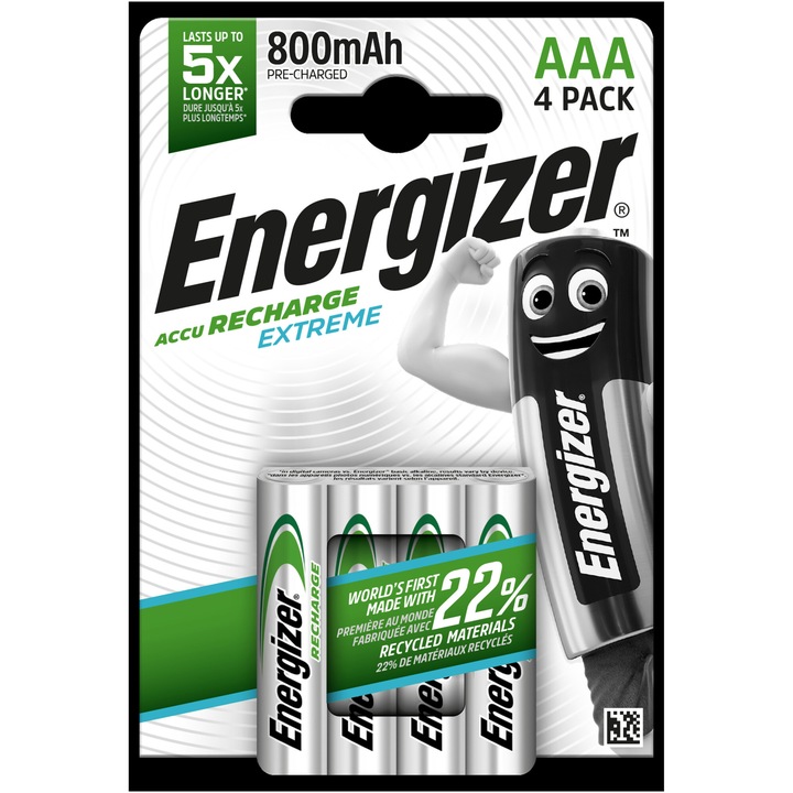 Acumulatori reincarcabili Energizer Extreme AAA 800mAh, 4 buc