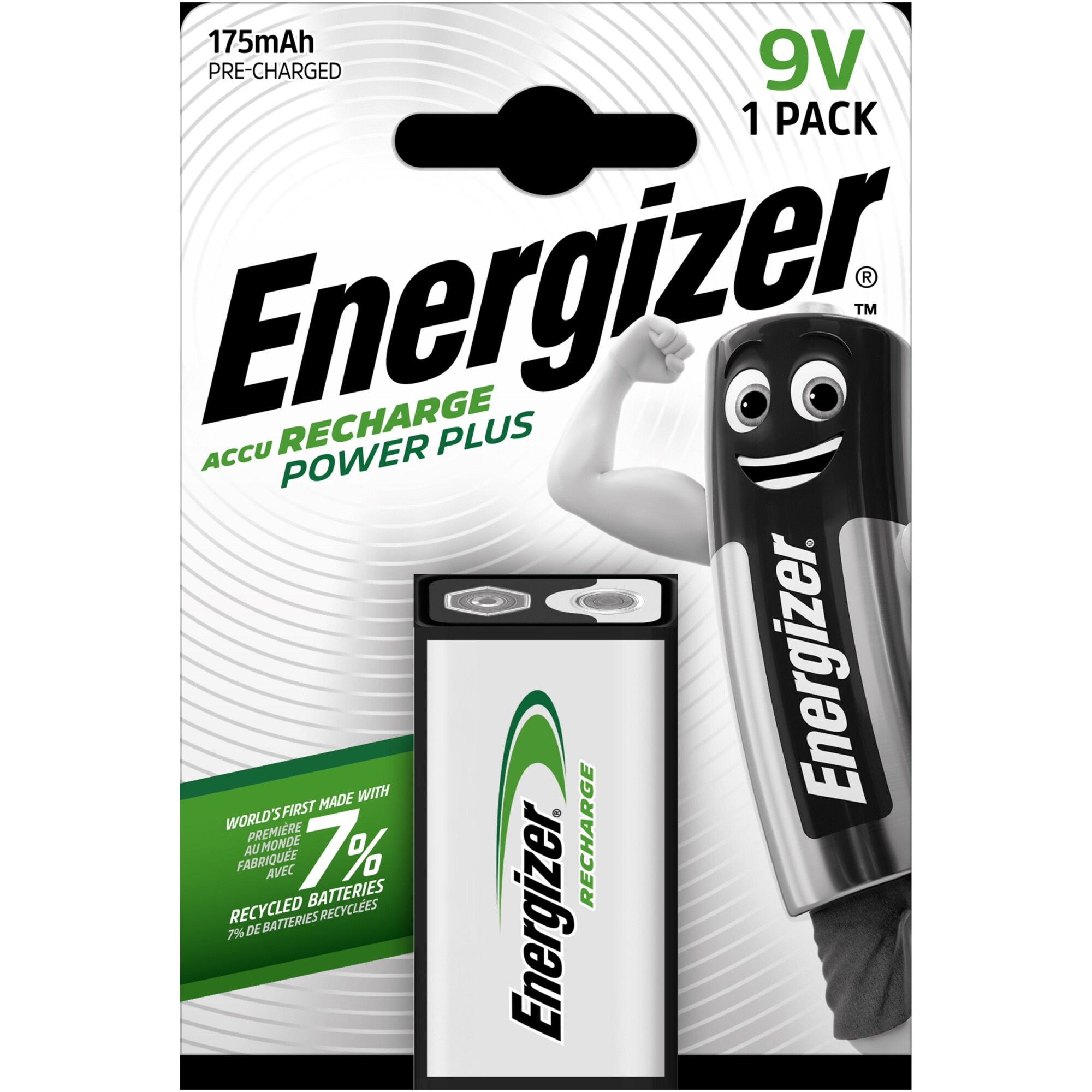 Acumulator reincarcabil Energizer Power Plus 9V, 1 buc