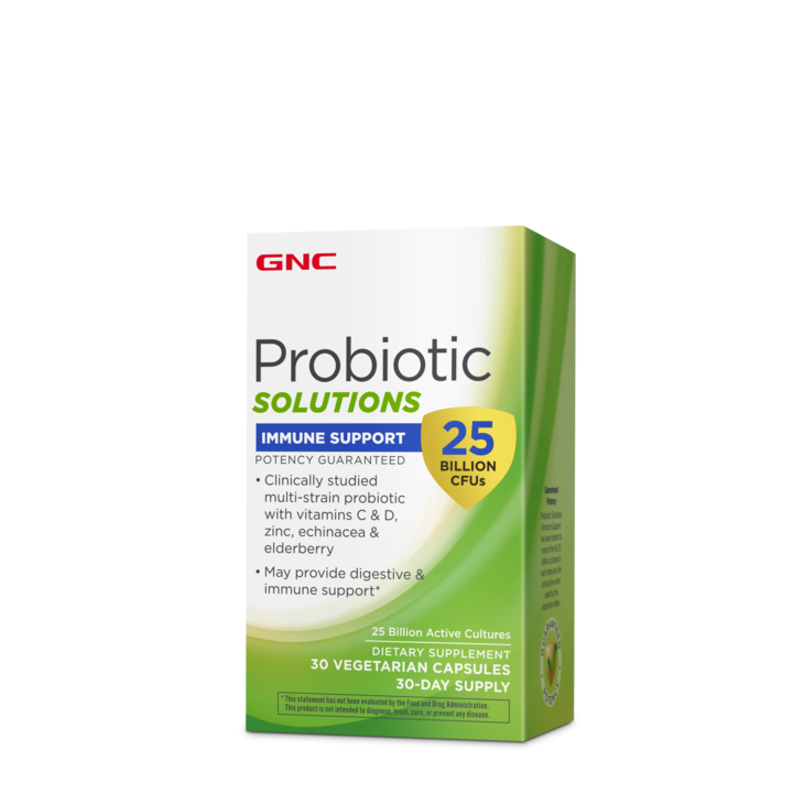 GNC Probiotic Solutions Immune Support - 25 Billion CFUs, Probiotic LAB4® Studiat Clinic, 25 Miliarde UFC Culturi Vii pentru Imunitate, 30 capsule