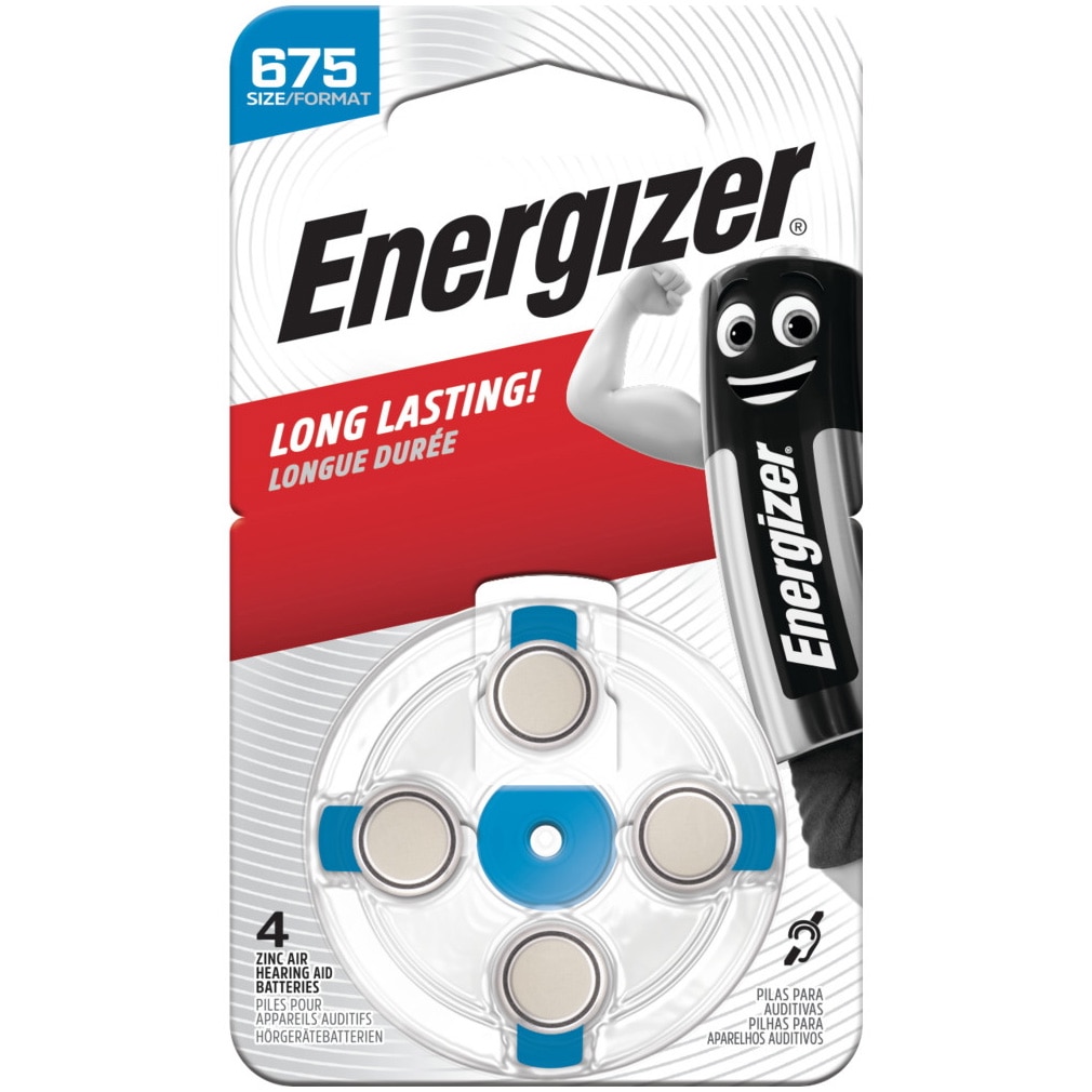 Baterii Energizer AZ675DP-4 Zinc Air, marimea 675 pentru Aparate Auditive, 4 buc