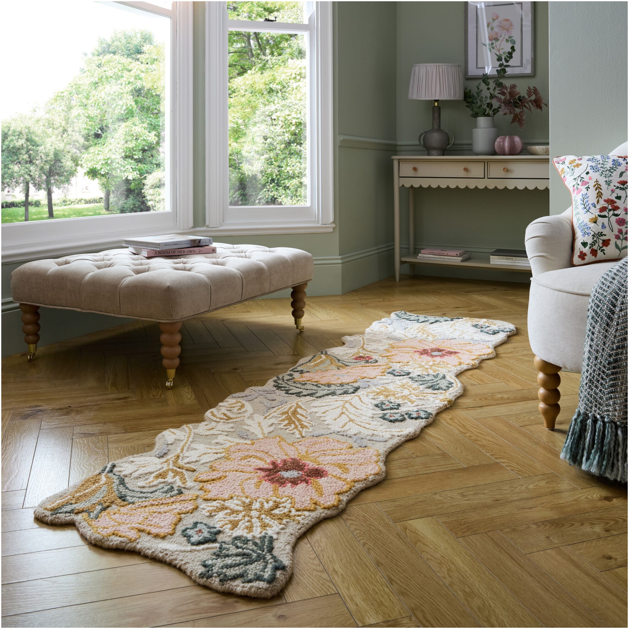Covor traversa Flair Rugs Daphne Shaped Floral, 60 x 230 cm, 3600 g/m² ...