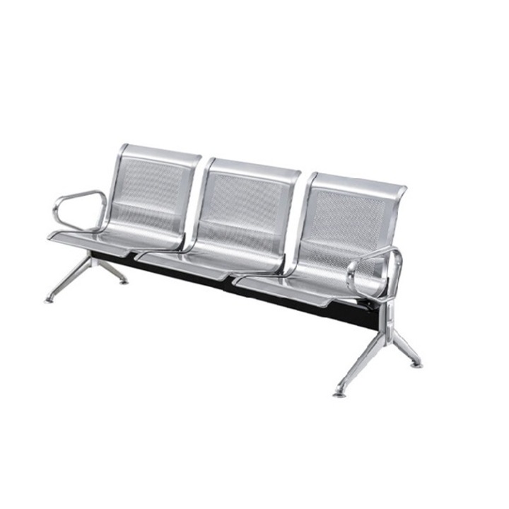 Пейка за чакане от неръждаема стомана, 1750 x 650 x 780 мм, 3 места