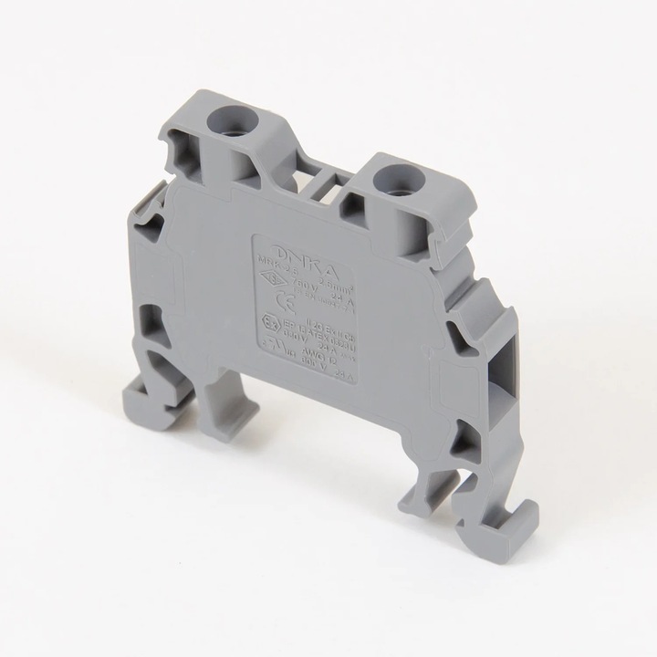 Clema de conectare, Onka, 2 fire, 2.5mm2, gri, montare pe sina DIN 35mm