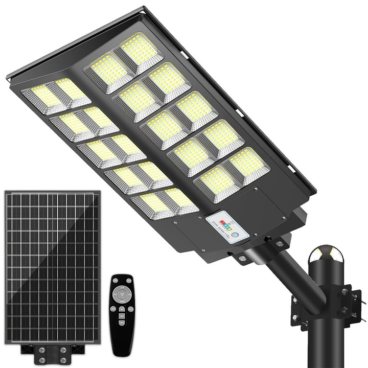 1000 W-os napelemes lámpa monokristályos napelemmel, 800 LED, rúd + távirányító, ClassLights