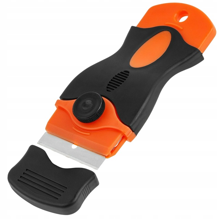 Racleta pentru plite ceramice si inductie, Home Markt24, negru/portocaliu, 10,5x4,5cm, set multifunctional