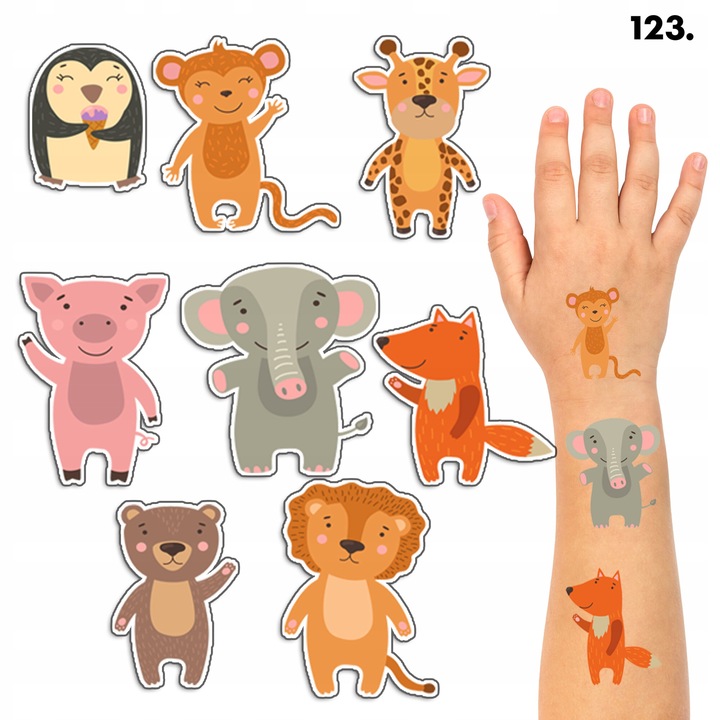 Временни татуировки, World Case, комплект от 8 броя, многоцветни, 100x70 мм