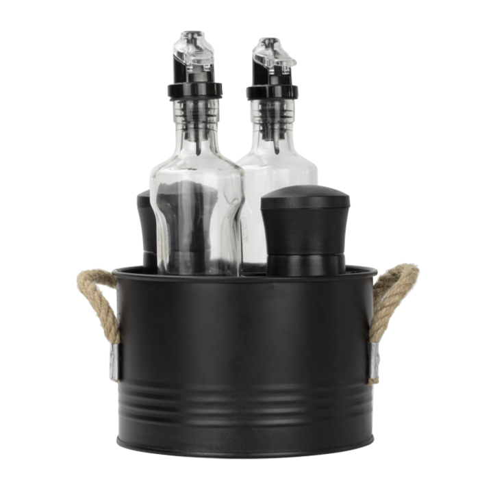 Set tacamuri HORECANO-OLD SCHOOL BLACK, 5 elemente