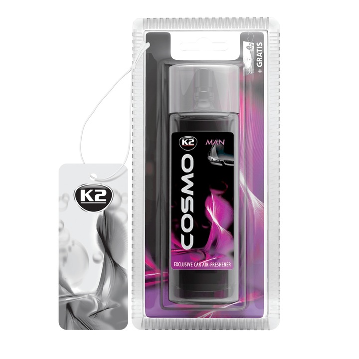 Autóillatosító K2 Cosmo, 50ml, modern design, intenzív aroma
