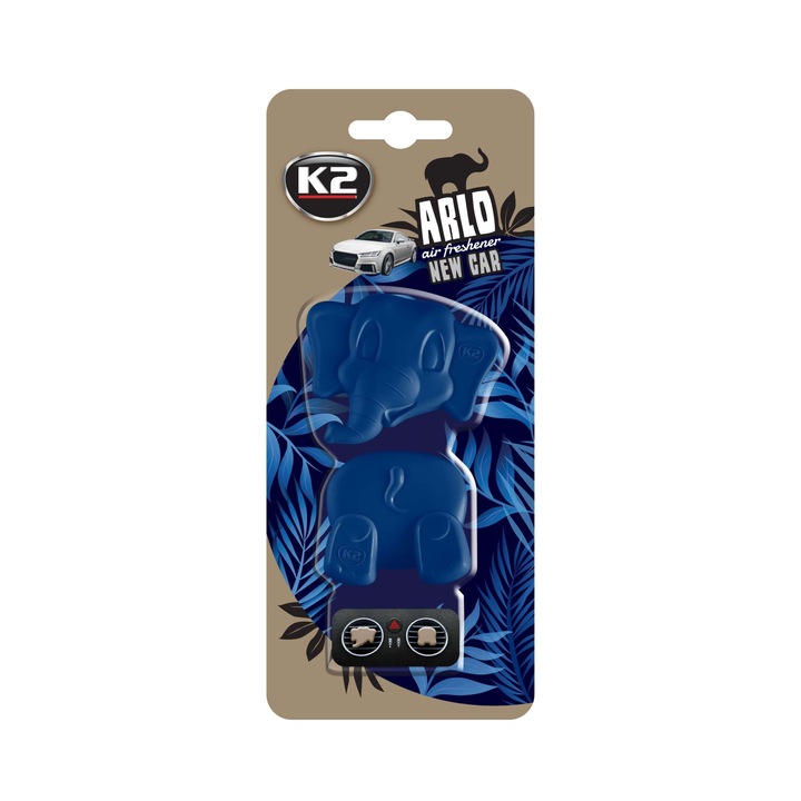 Autóillatosító K2 Arlo, Brand New Car illat, elefánt alakú, kék