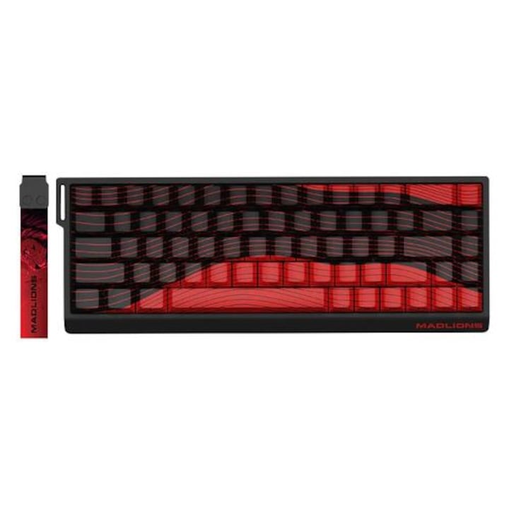 Професионална геймърска механична клавиатура, Madlions MAD 68 R, 8K, Kunlun Magnetic Switches, Black/Red, Professional Gaming Mechanical Keyboard