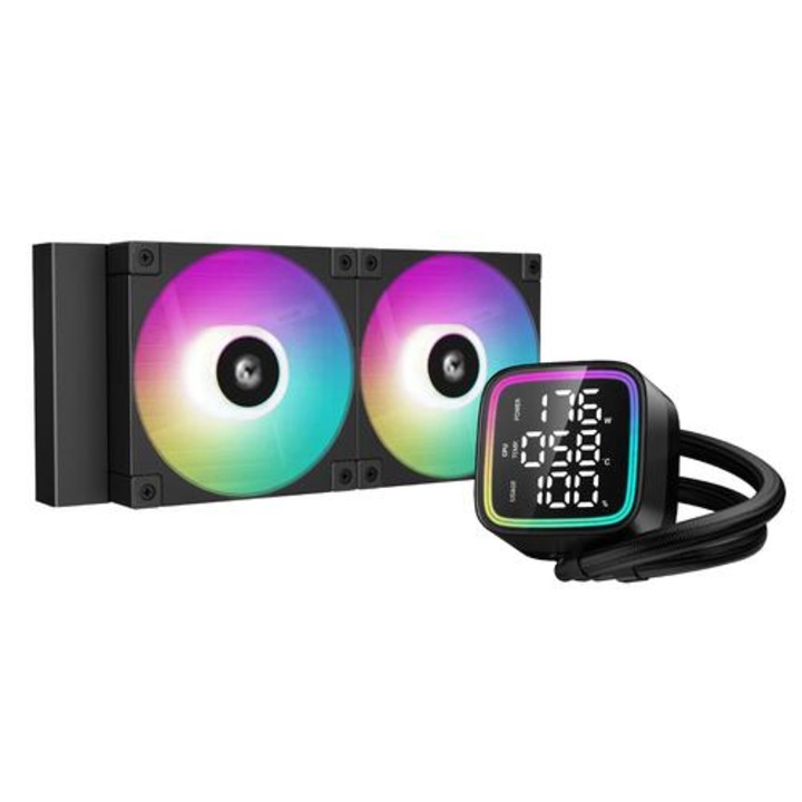 Vízhűtés, DeepCool LD240, LCD képernyő, A-RGB, vízhűtés