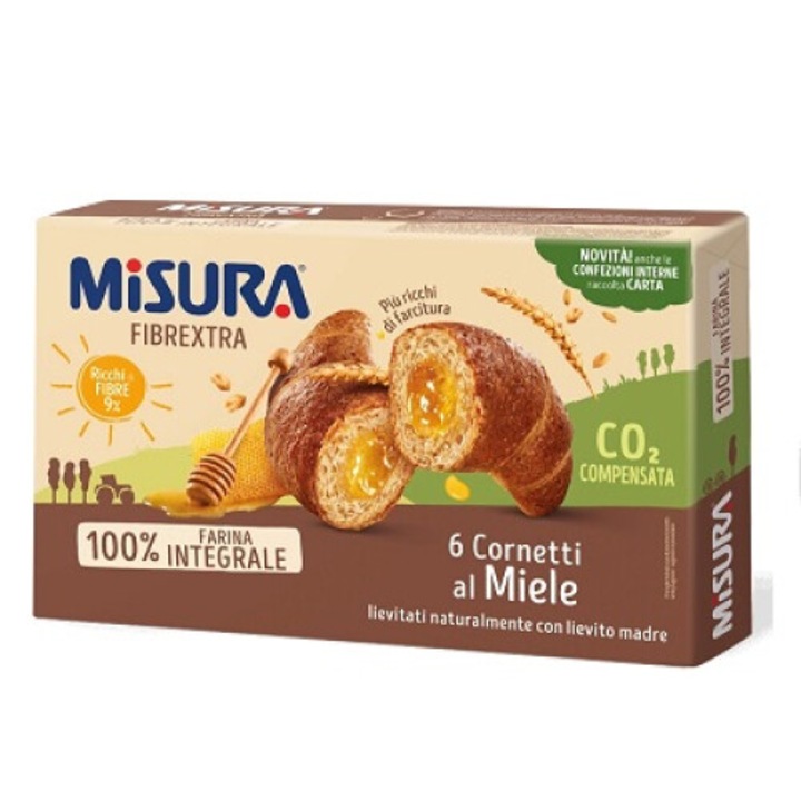Cornuri integrale cu miere Misura Fibrextra 6 buc