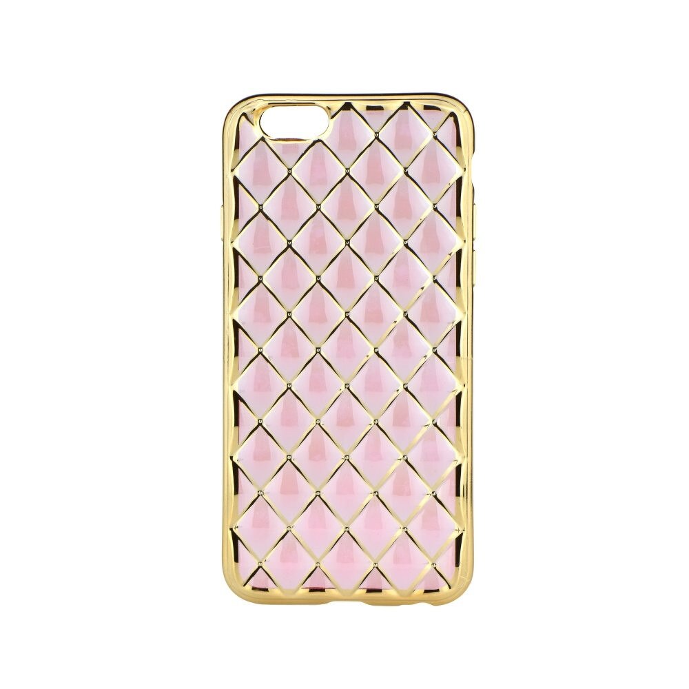 Husa LUXURY pentru iPhone 6/6S, Silicon - Roz-Auriu