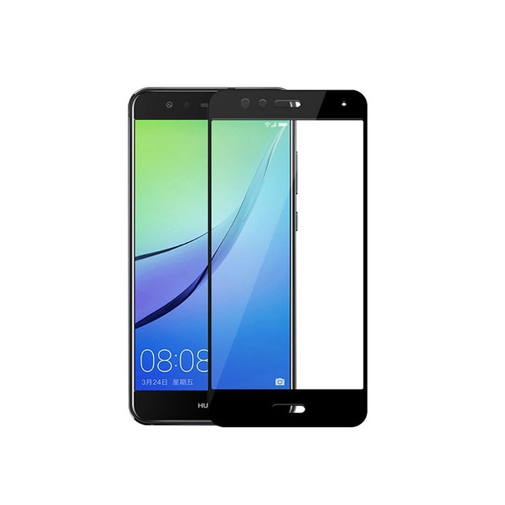 Folie de protectie din sticla, Protect, Pentru Huawei P10 Lite 2017, Transparent/Negru