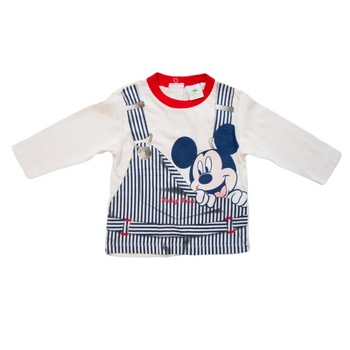 Bluza Disney Baby, Mickey, Crem Bleumarin