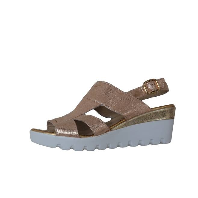 Sandale din piele naturala, comode, D&J Exclusive, Auriu