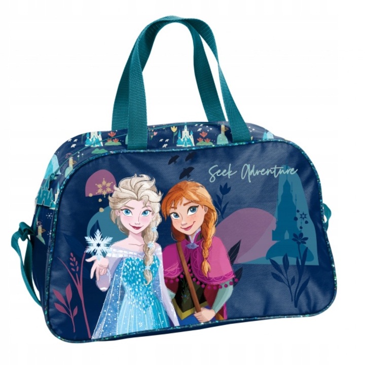 Спортна чанта PASO Frozen, 13x25x40см, с едно отделение, с дръжки и регулируема презрамка