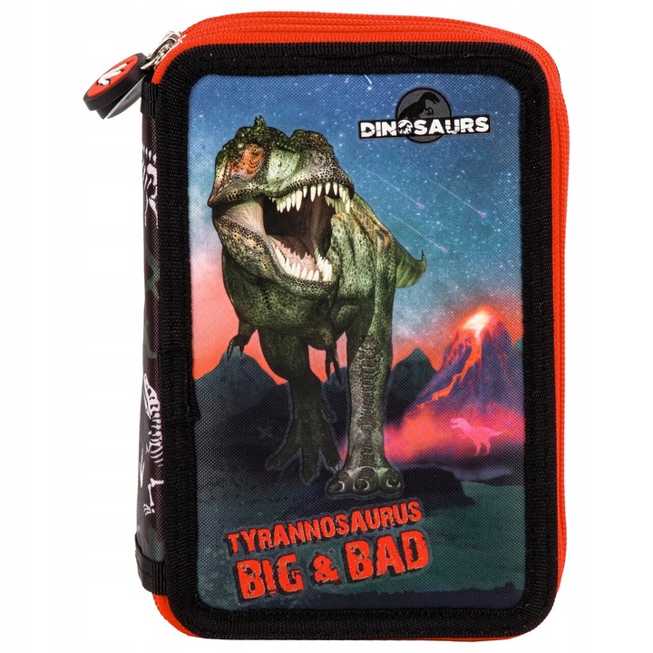 Несесер Derform динозавър, 18 молива, 18 маркера, 20x13x7см