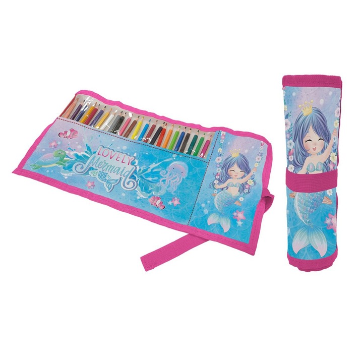 Химикалка ролка Giotto, 24 молива, многоцветни, 36x20cm разгъната, 6x20cm сгъната