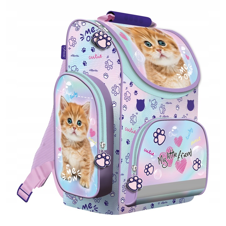 Ghiozdan St.Majewski, My Little Friend Kitty, 1 compartiment, impermeabil, 36x27x17cm