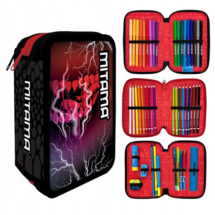 Несесер с 3 отделения, Mitama, 47 елемента, водоустойчив полиестер, 14,5x7,4x20см