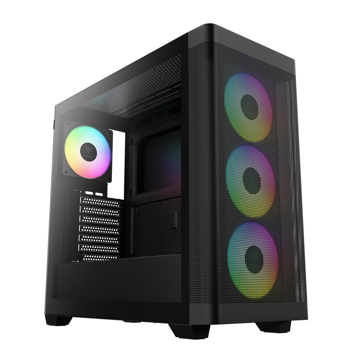Kутия за компютър, Gamdias ATHENA M3 Black - USB-C, 4 x 120 mm A-RGB, Mesh, Tempered Glass, Case E-ATX