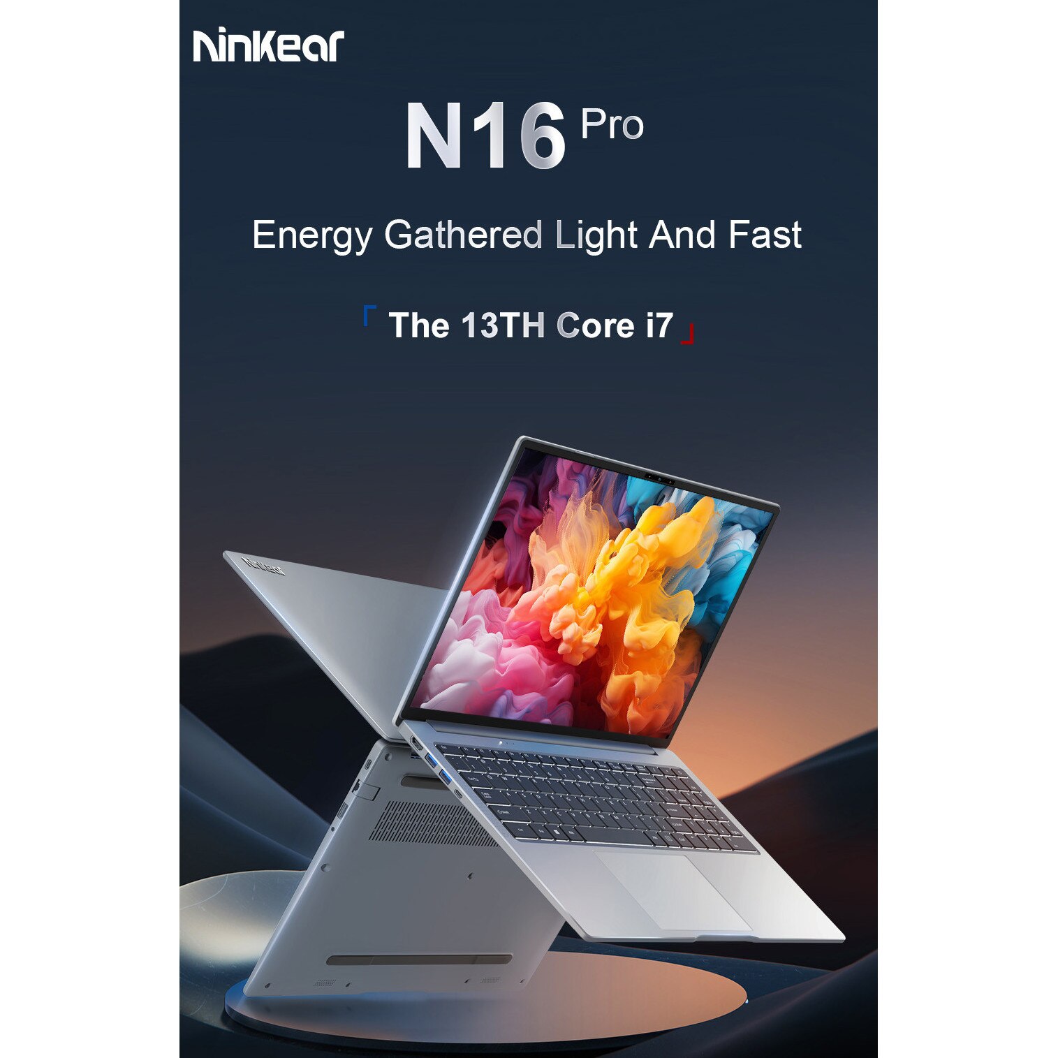 Laptop Ninkear N16 Pro, 16'' 2560*1600, 120Hz, IPS, procesor Intel