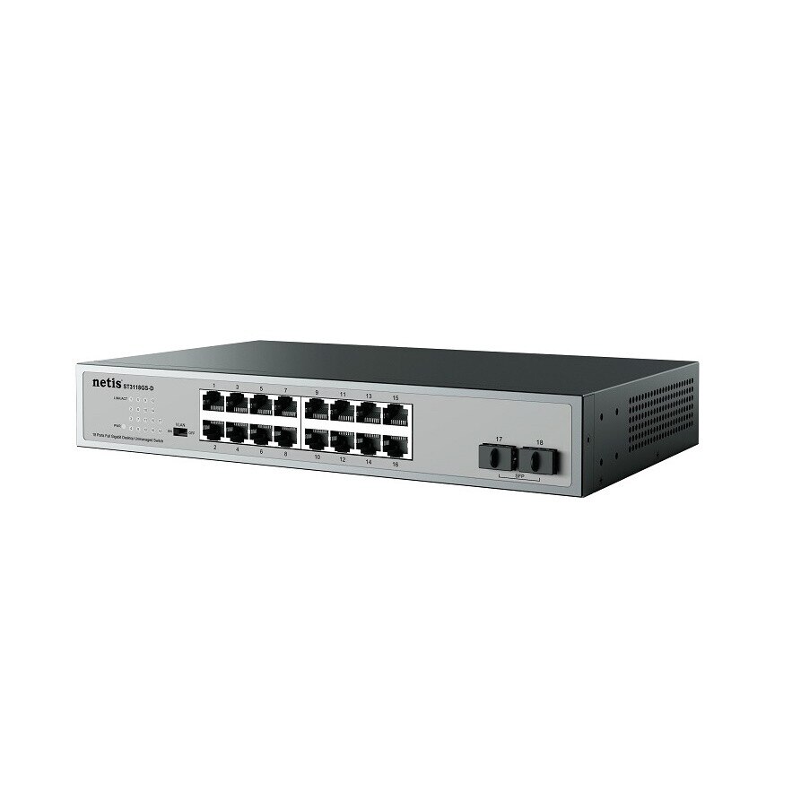 Switch 16 Porturi Gigabit, 10/100/1000M, 2 x porturi SFP Gigabit