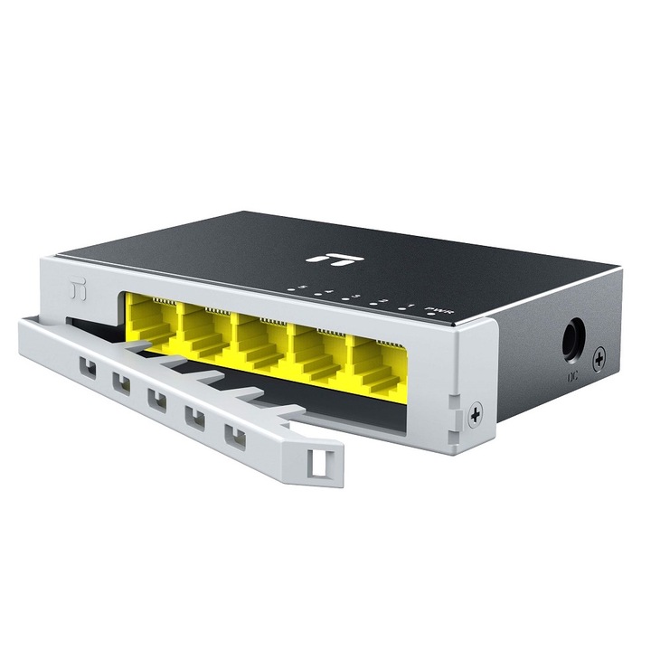 5 portos gigabites Ethernet kapcsoló, 10/100/1000 Mbps