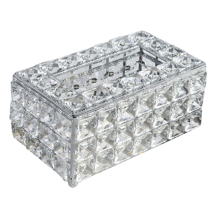 Suport servetele Enforose, design european, cristal, utilizare versatila, dimensiuni compacte