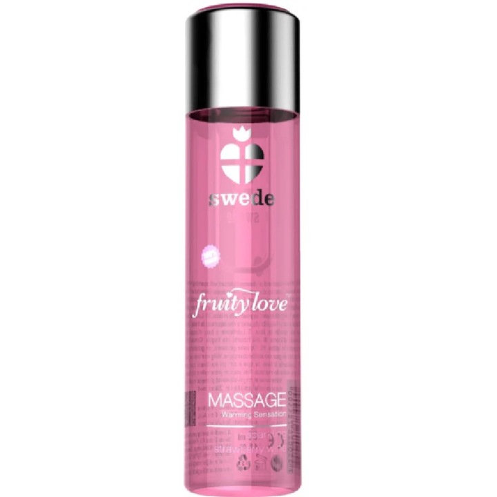 Masszázsolaj, Swede, Fruity Love, melegítő hatású, eper aroma, 120 ml
