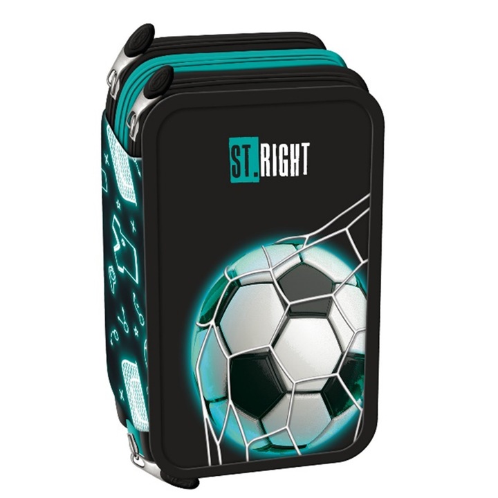 St.Right - Focis felszerelt 3 emeletes tolltartó - Neon Football (681226)