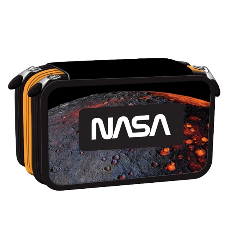 Penar echipat 3 fermoare, Majewski, Gama St. Right, Colectia Red Planet 2025, PC-05, 20x13x6 cm