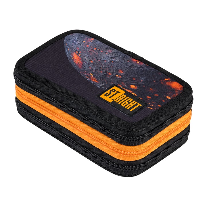 Penar echipat 3 fermoare, Majewski, Gama St. Right, Colectia Red Planet 2025, PC05, 20x13x6 cm