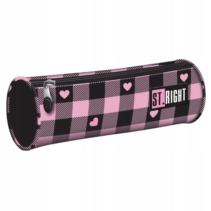 Tolltartó, St.Right, kollekció - Rózsaszín kockás PU01 21x7.5cm