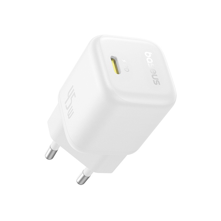 Захранващ адаптер Baseus PicoGo 45W USB-C, Бял