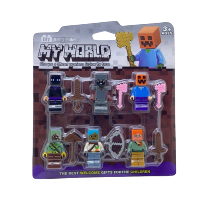 Set 6 Figurine VICTINY ®, my world, cu accesorii, multicolor, 4-5cm