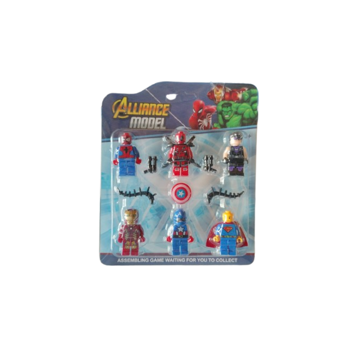 Комплект от 6 фигурки VICTINY®, супер герои, с аксесоари, многоцветни, 4-5см