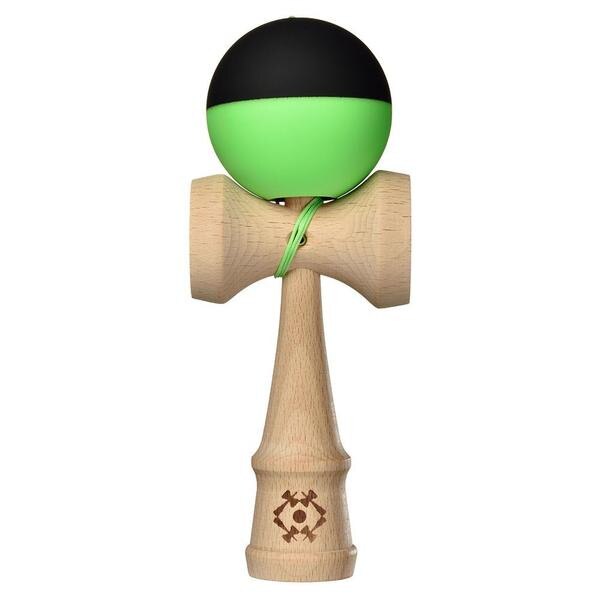Joc de indemanare Kendama Tribute Half Split- Neon Green and Black - SILK MATTE