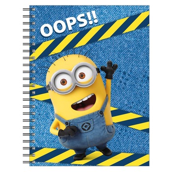 Caiet de matematica A4, cu spirala, MINIONS Caiet de matematica A4, cu spirala, MINIONS